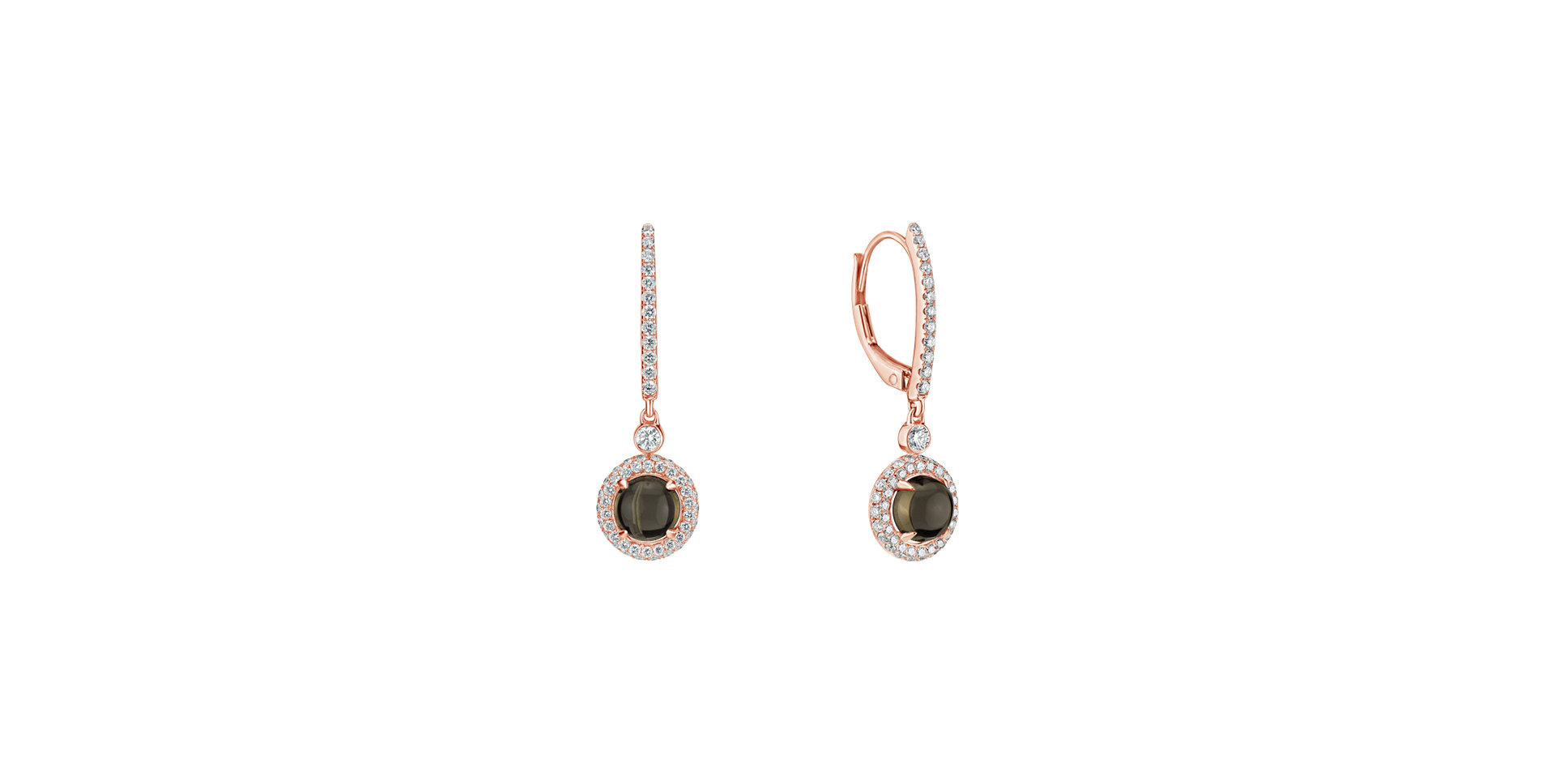 Diamond earrings with Quartz Cassiel