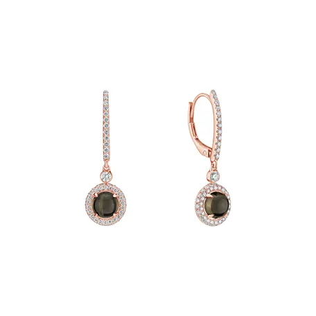 Diamond earrings with Quartz Cassiel