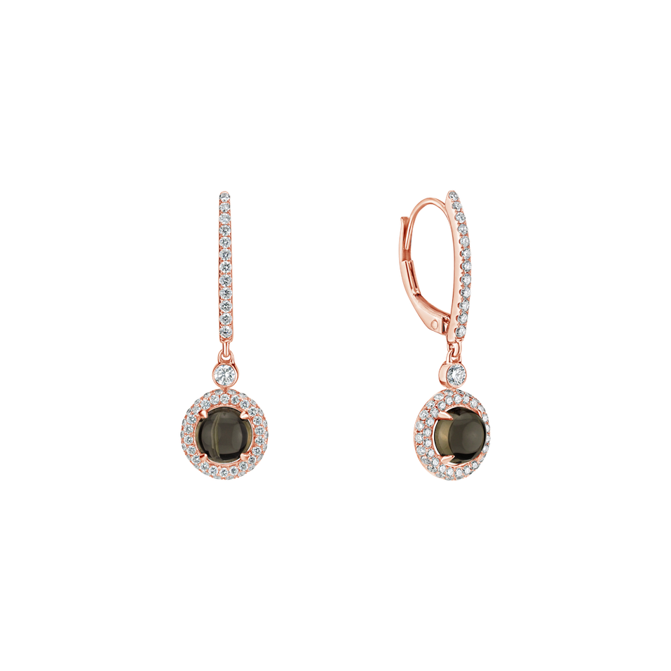 Diamond earrings with Quartz Cassiel