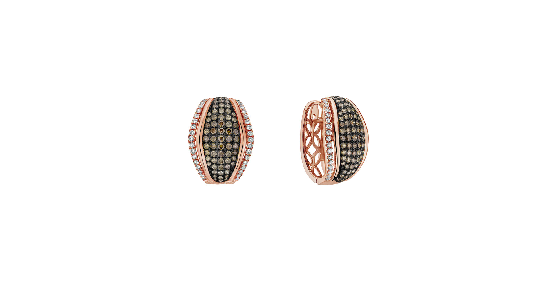 Earrings with brown and white diamonds Goldie