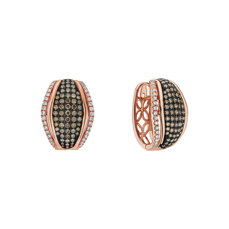 Earrings with brown and white diamonds Goldie