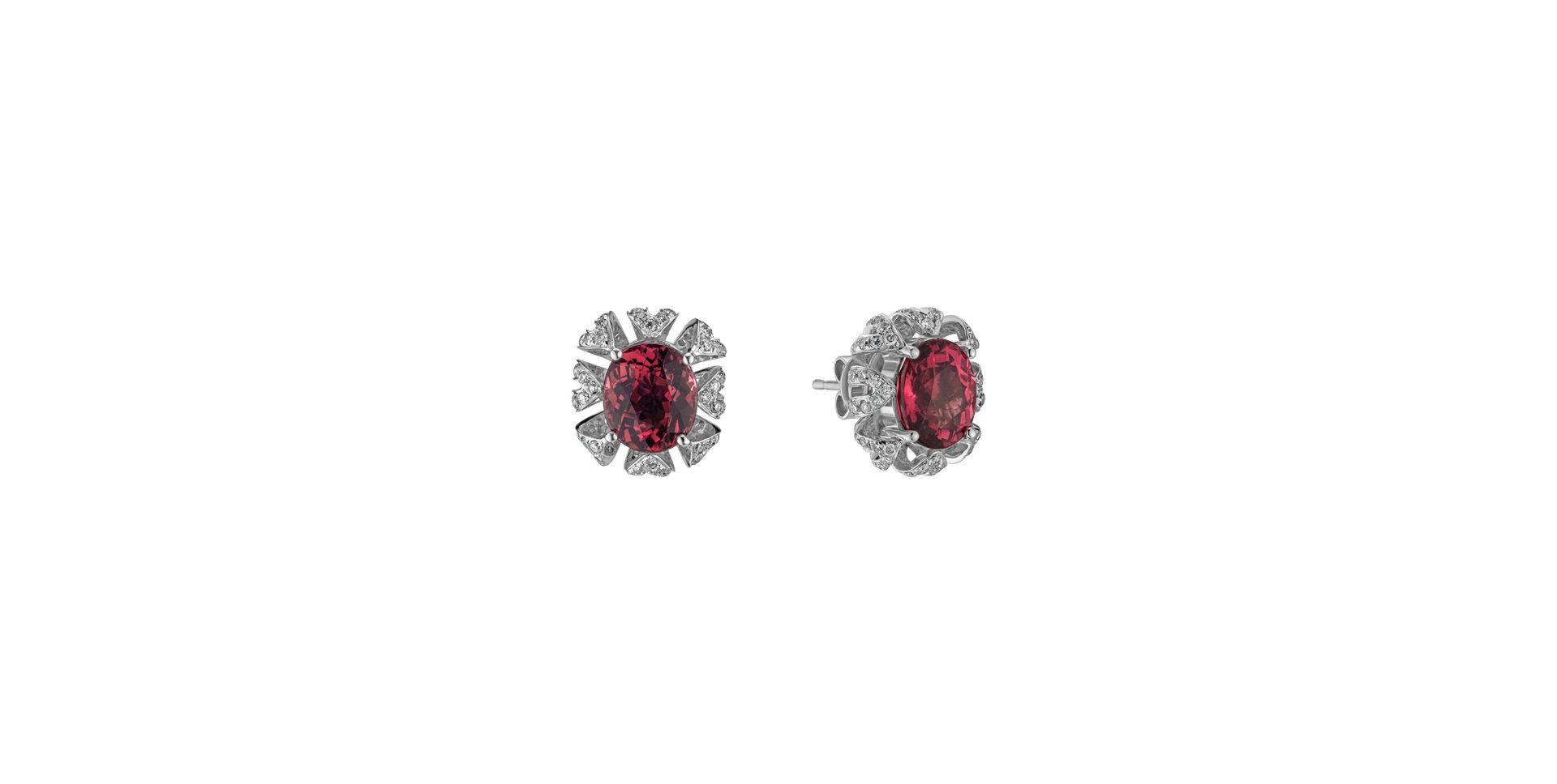 Diamond earrings with Tourmaline Floria