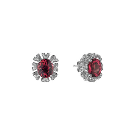 Diamond earrings with Tourmaline Floria