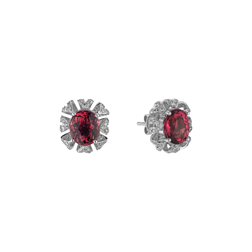 Diamond earrings with Tourmaline Floria