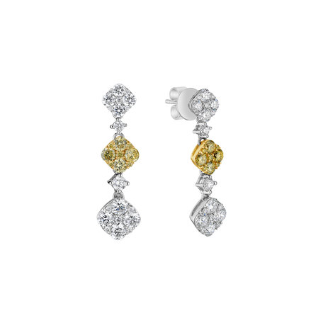 Earrings with yellow and white diamonds Sparkling Euphoria