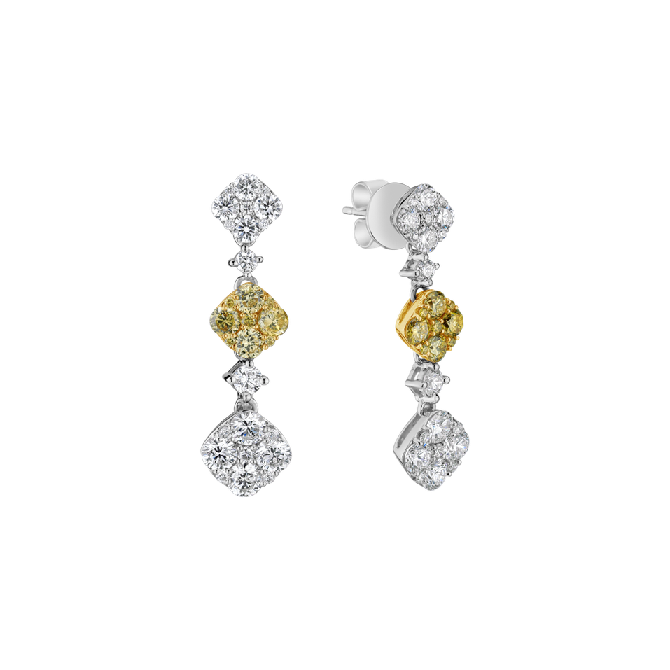 Earrings with yellow and white diamonds Sparkling Euphoria