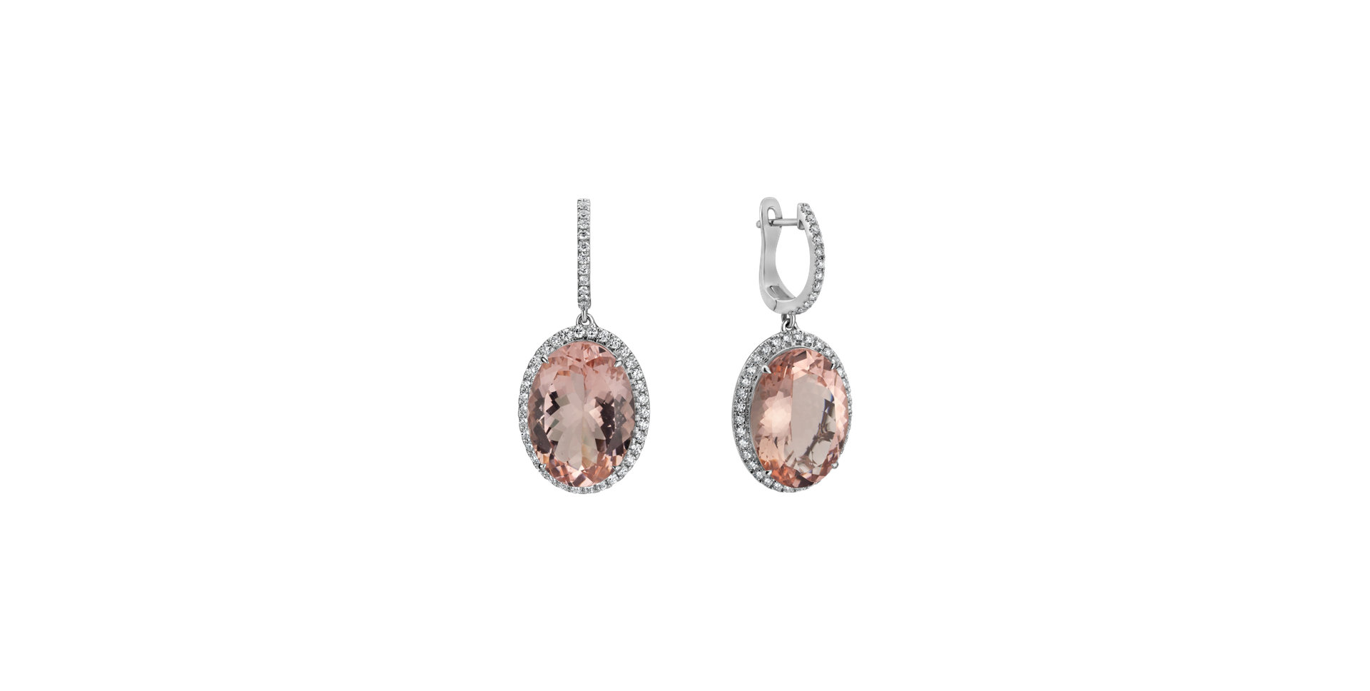 Diamond earrings with Morganite Eulalia