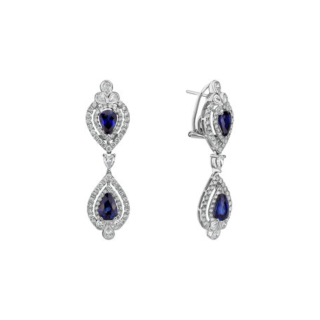 Diamond earrings and Sapphire Lydia