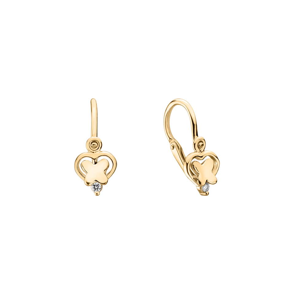 Children's diamond earrings Butterfly Harmony