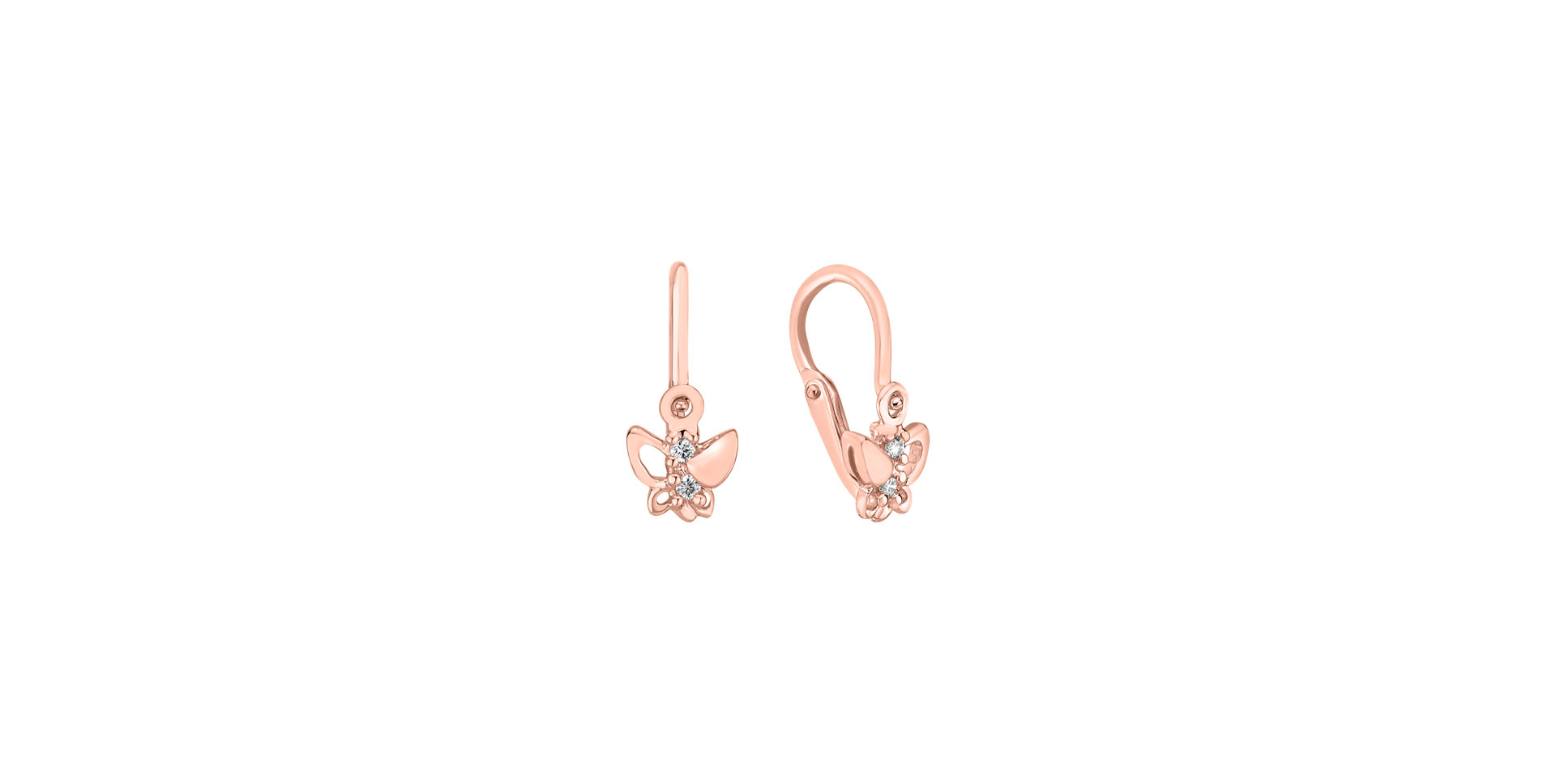 Children's diamond earrings Butterfly Elegance