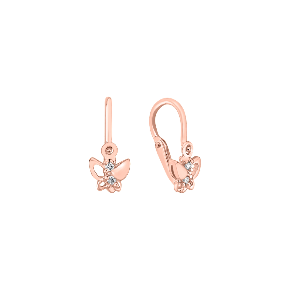 Children's diamond earrings Butterfly Elegance