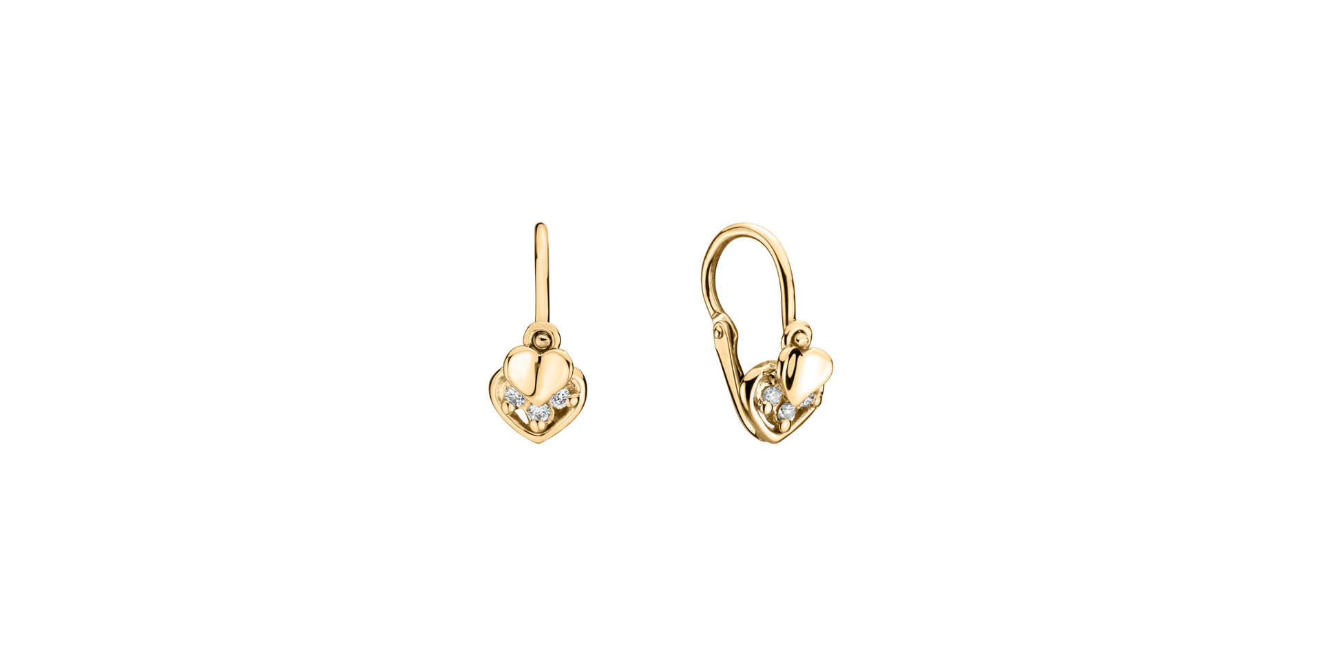 Children's diamond earrings Elegance Hearts
