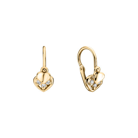 Children's diamond earrings Elegance Hearts