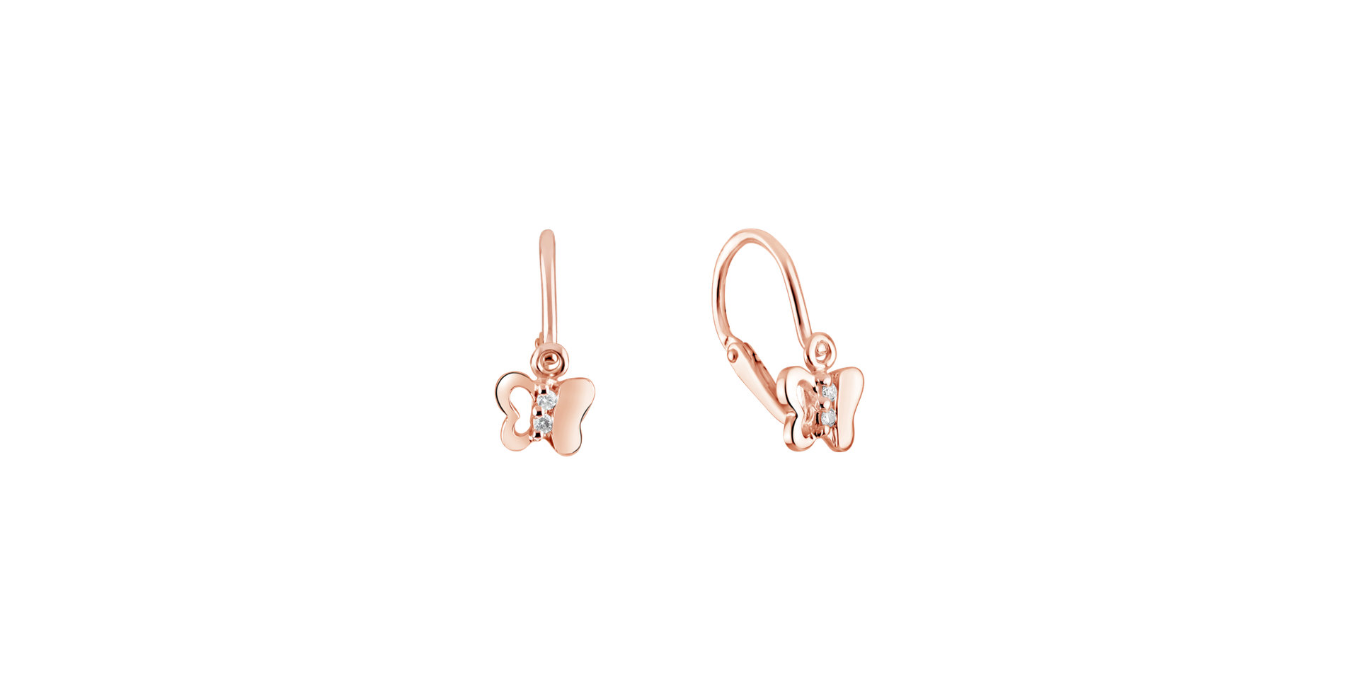 Children's diamond earrings Butterfly Symphony