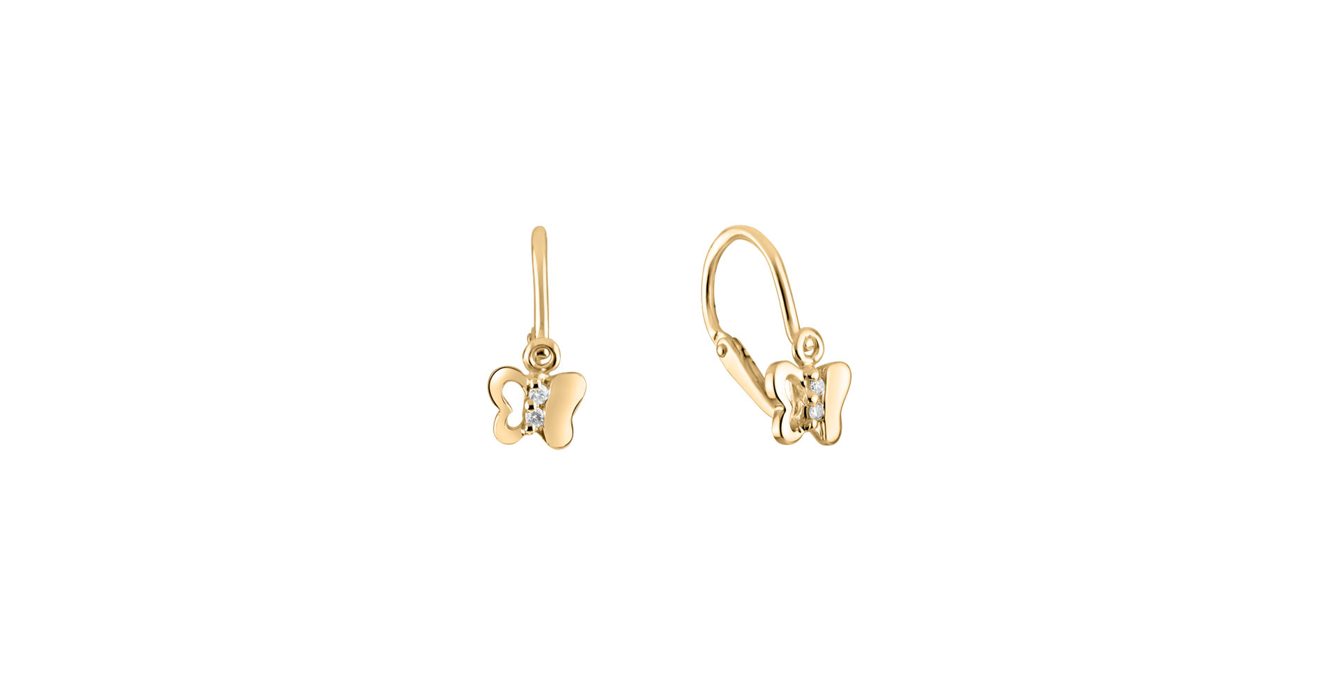 Children's diamond earrings Butterfly Symphony