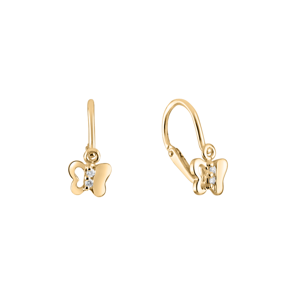 Children's diamond earrings Butterfly Symphony