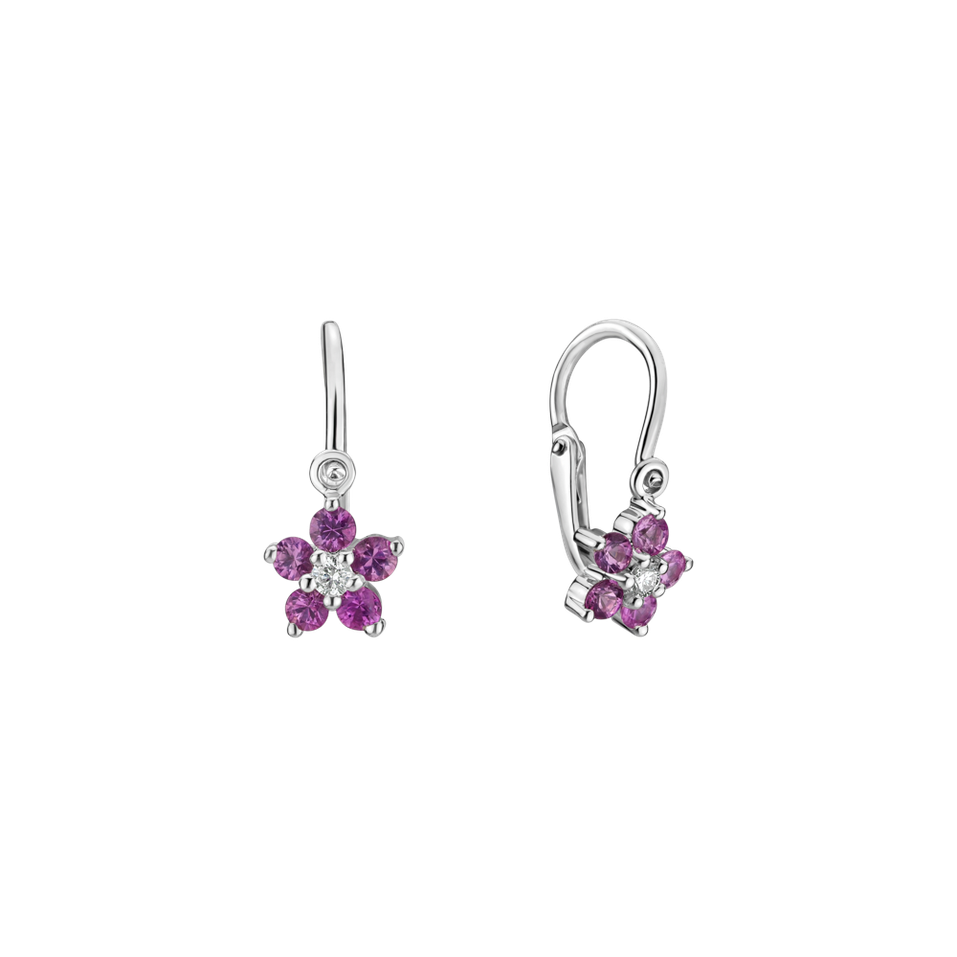 Children's diamond earrings and Sapphire Lovely