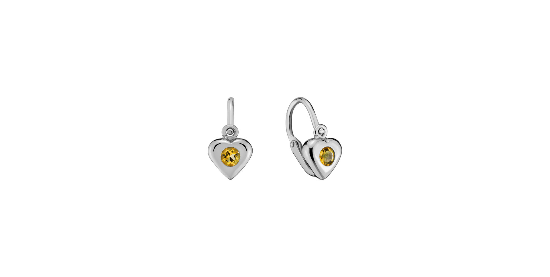Children's earrings with Citrine Eternal Love