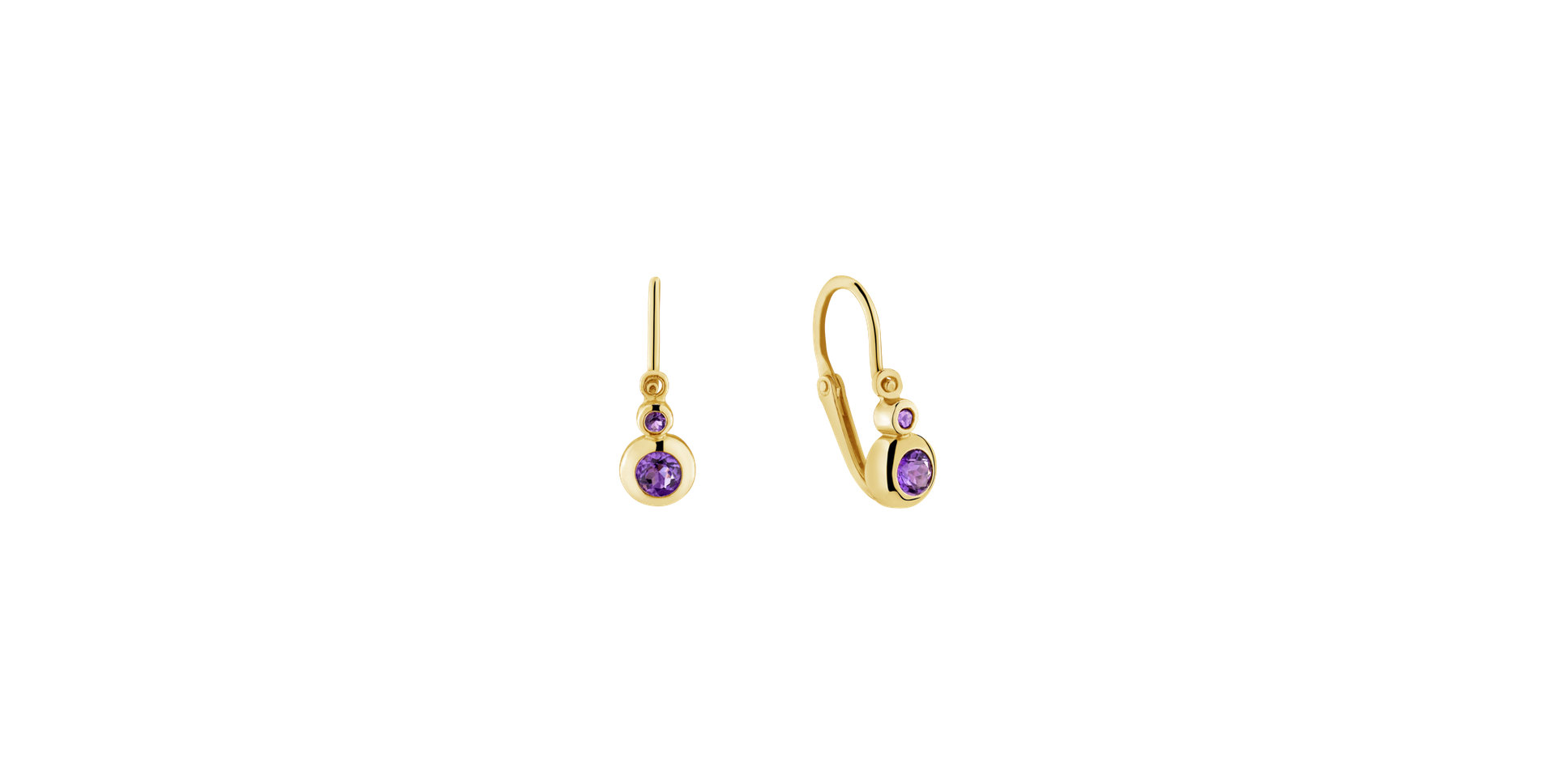 Children's earrings with Amethyst Baby Royalty