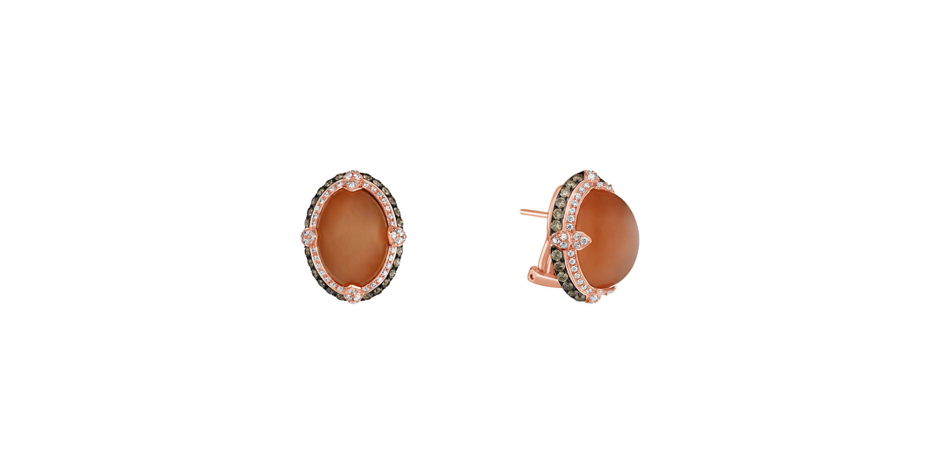 Earrings with Moonstone and brown diamonds Alpenglow Desire