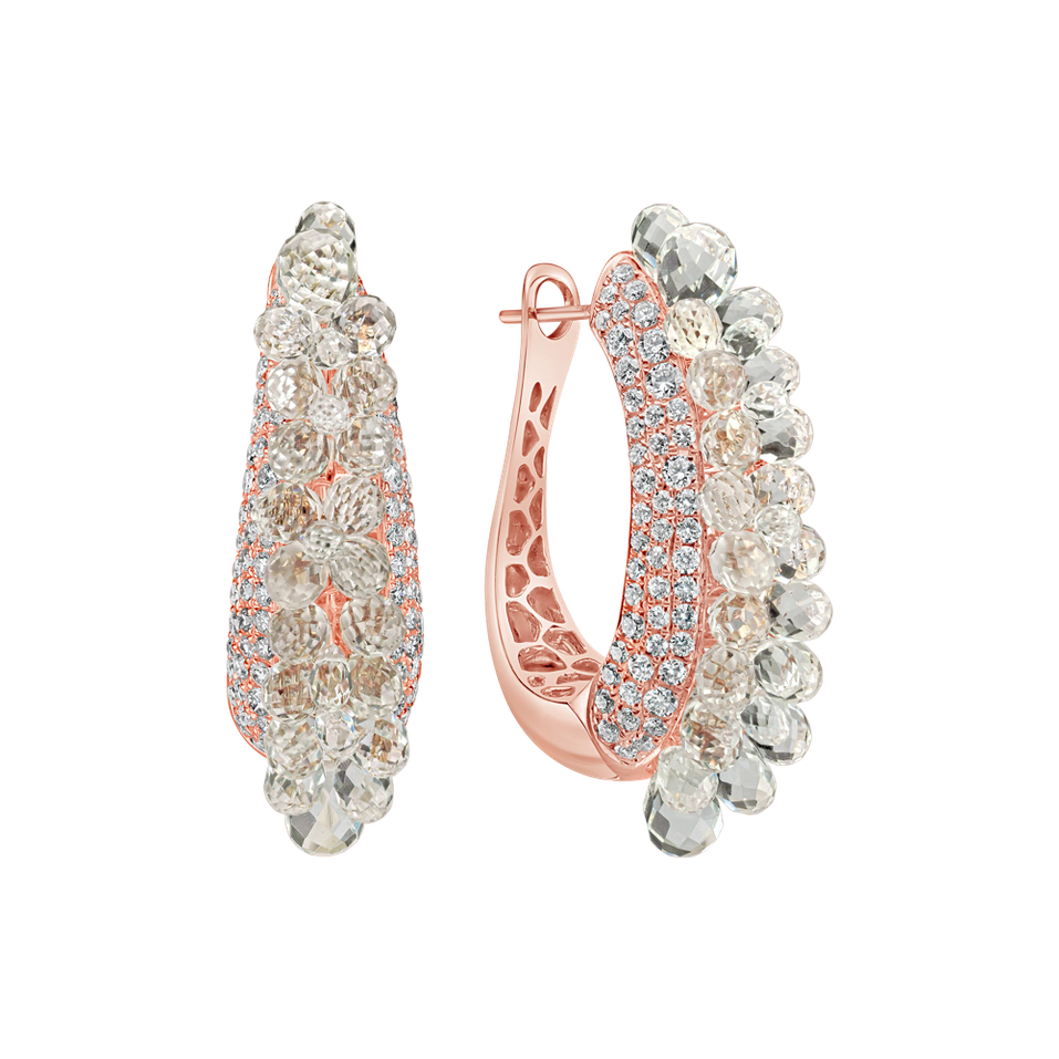 Diamond earrings and Amethyst Galaxy Drops