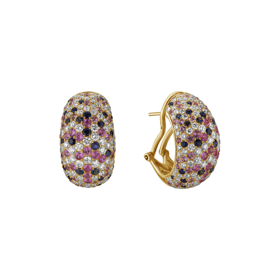 Diamond earrings and Sapphire Sapphire Sky