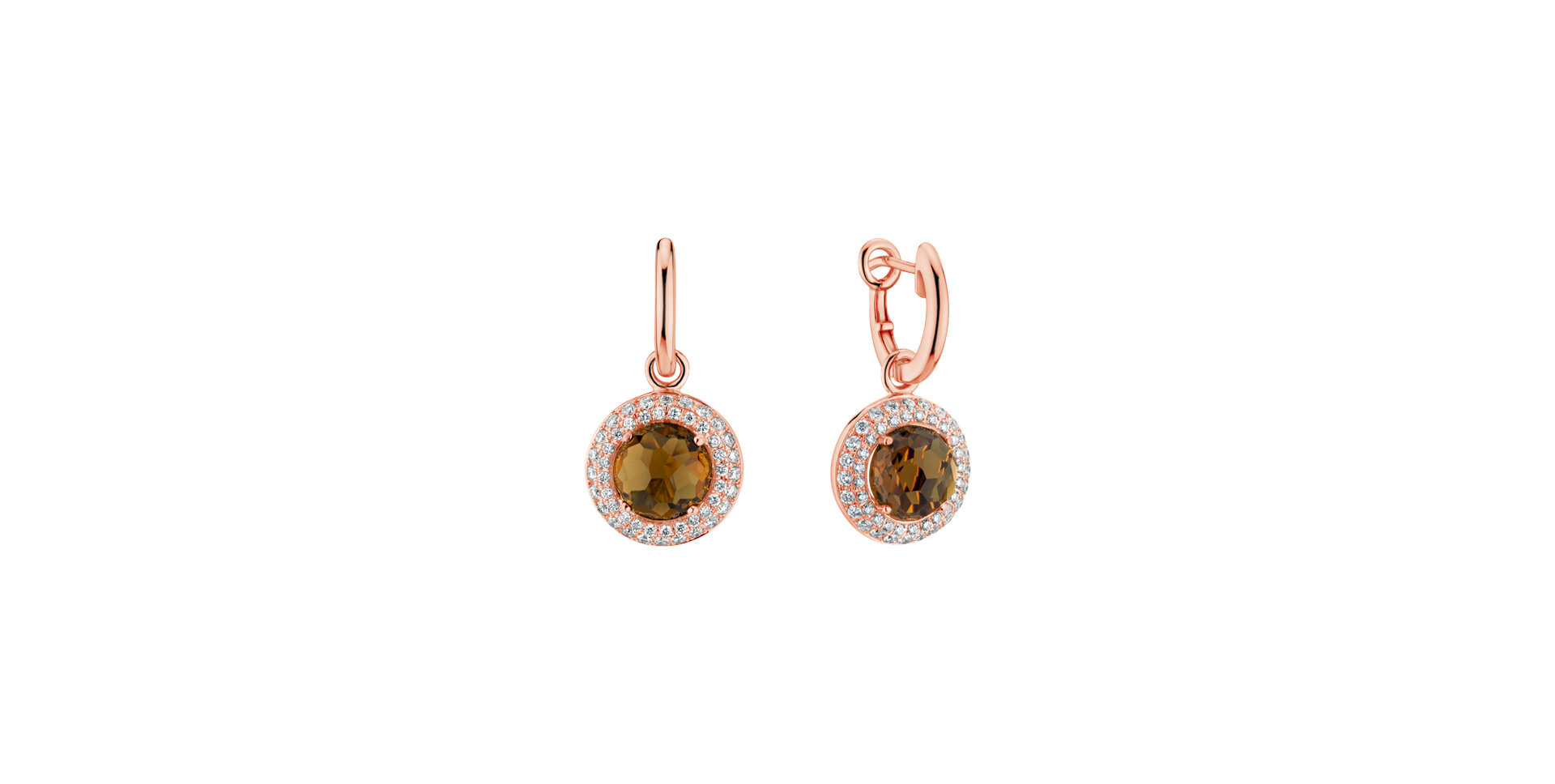 Diamond earrings with Quartz Yellow Lady