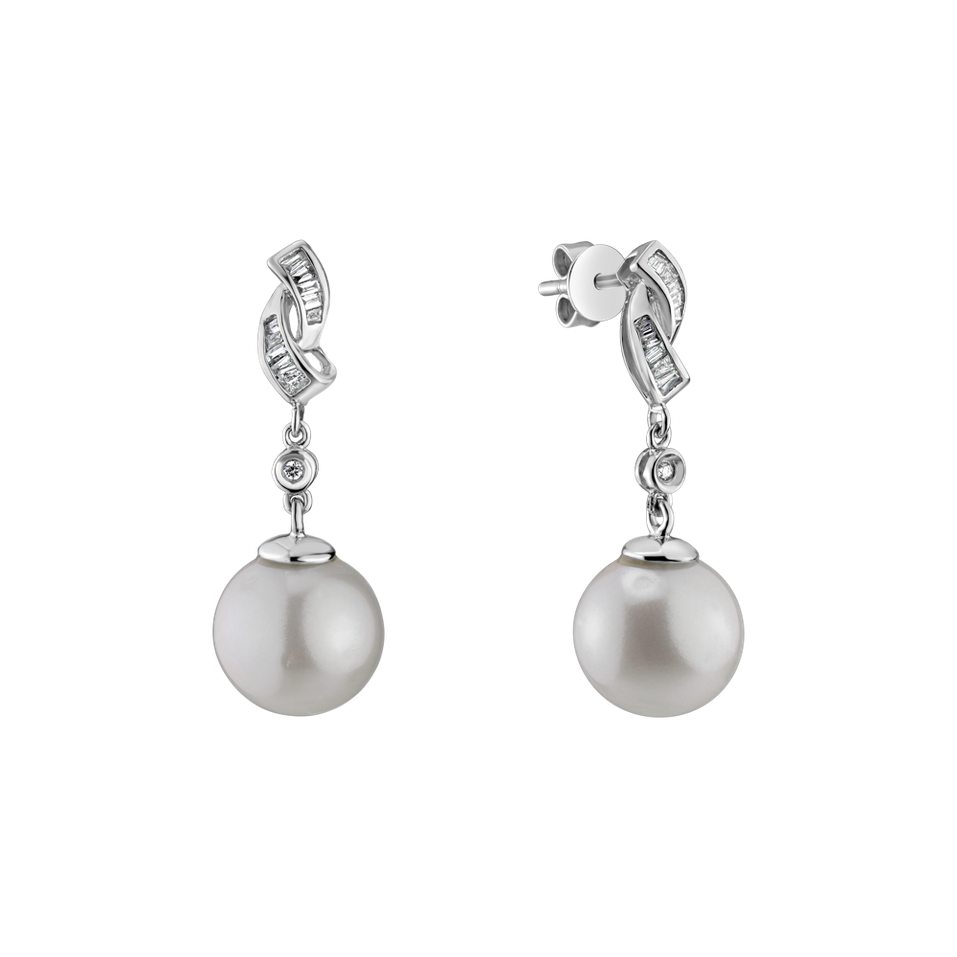 Diamond earrings with Pearl Pure Oasis