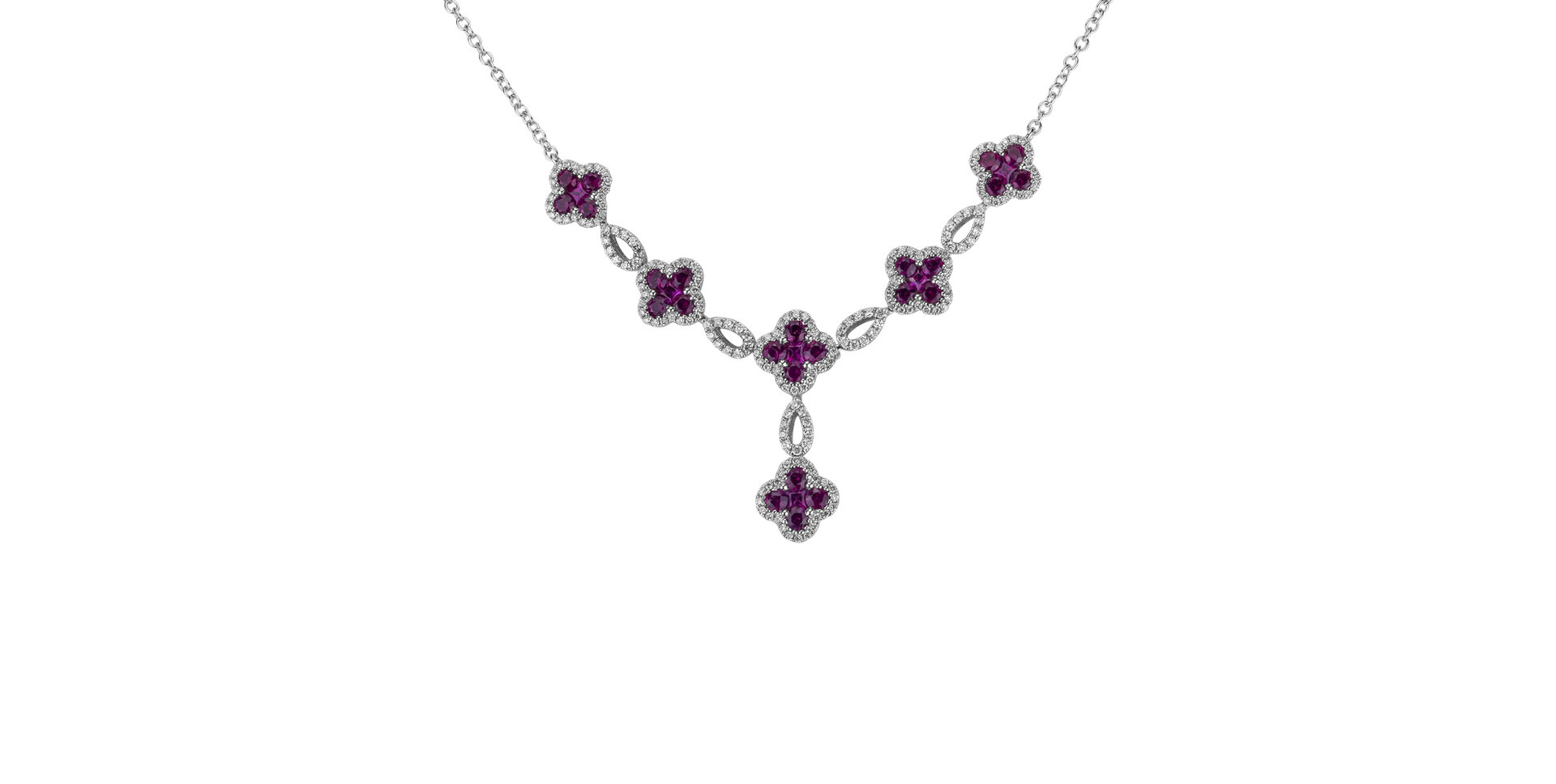 Diamond necklace with Ruby Ruby Radiance