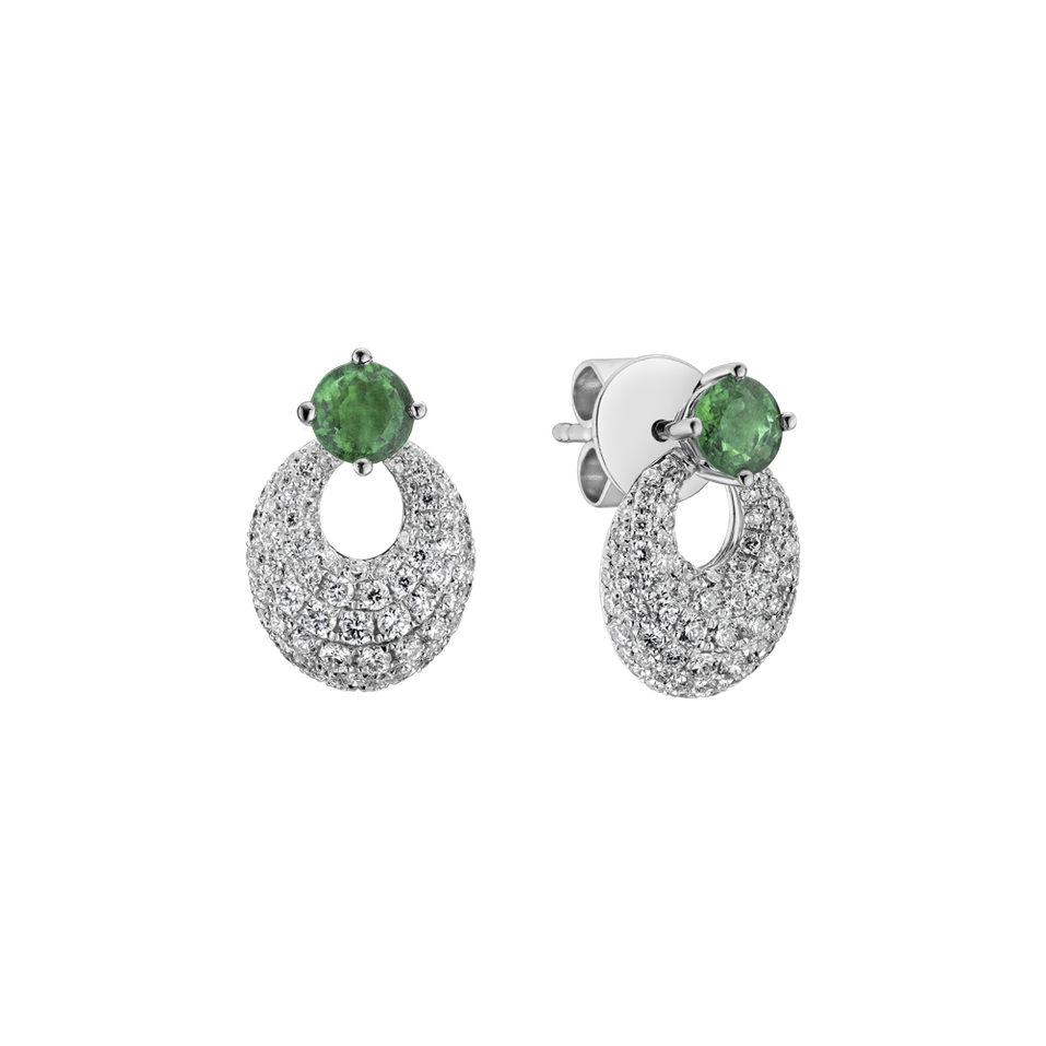 Diamond earrings with Emerald Whimsical Wonder