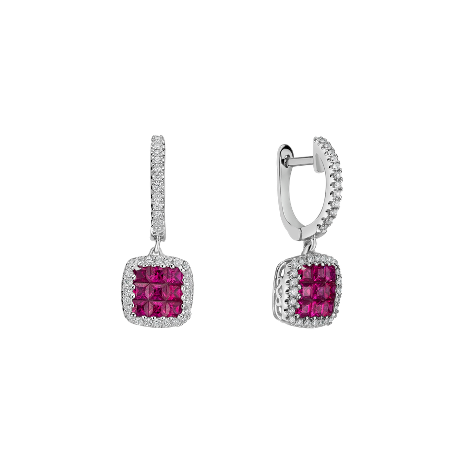 Diamond earrings and Ruby Emersyn
