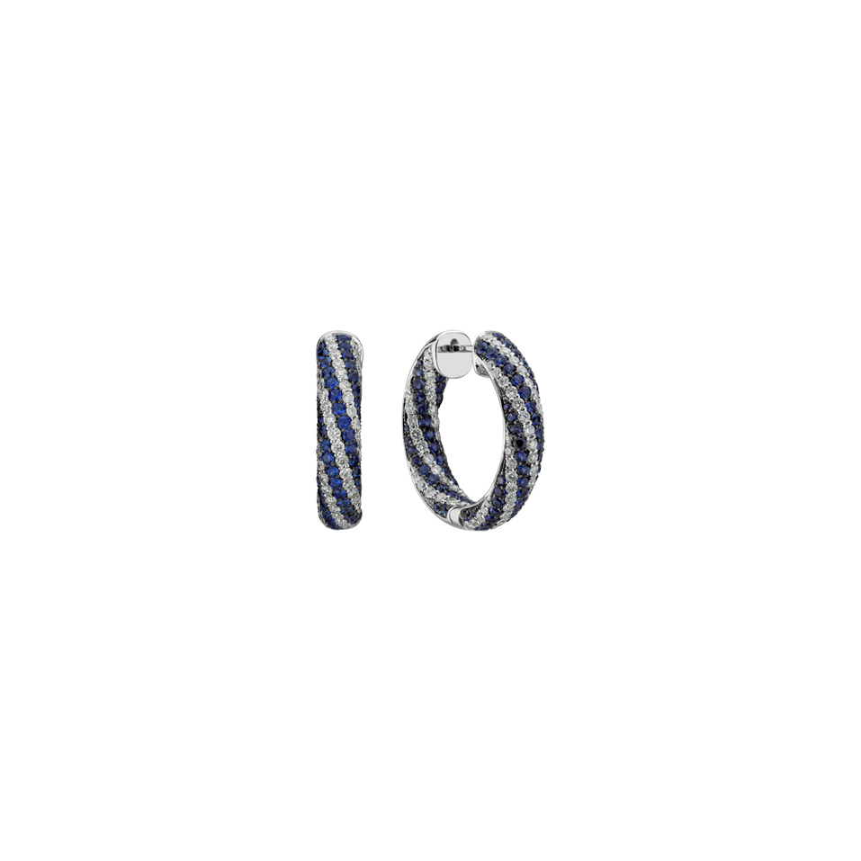 Diamond earrings and Sapphire Element of Air