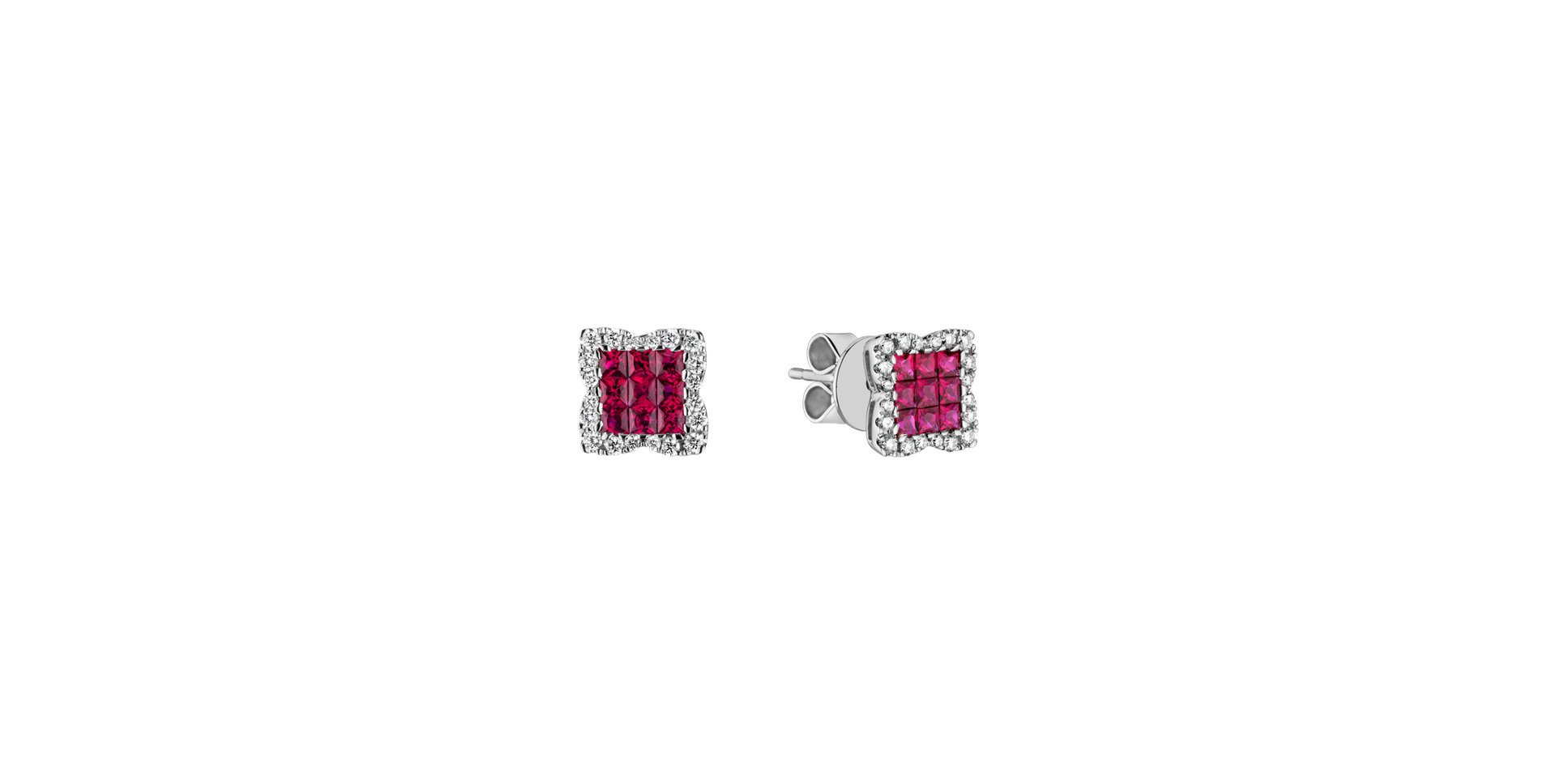 Diamond earrings and Ruby Marini