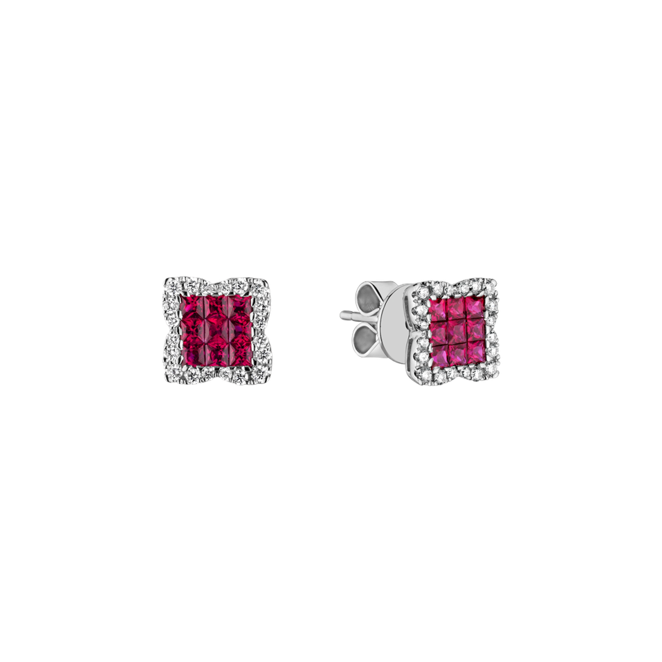 Diamond earrings and Ruby Marini