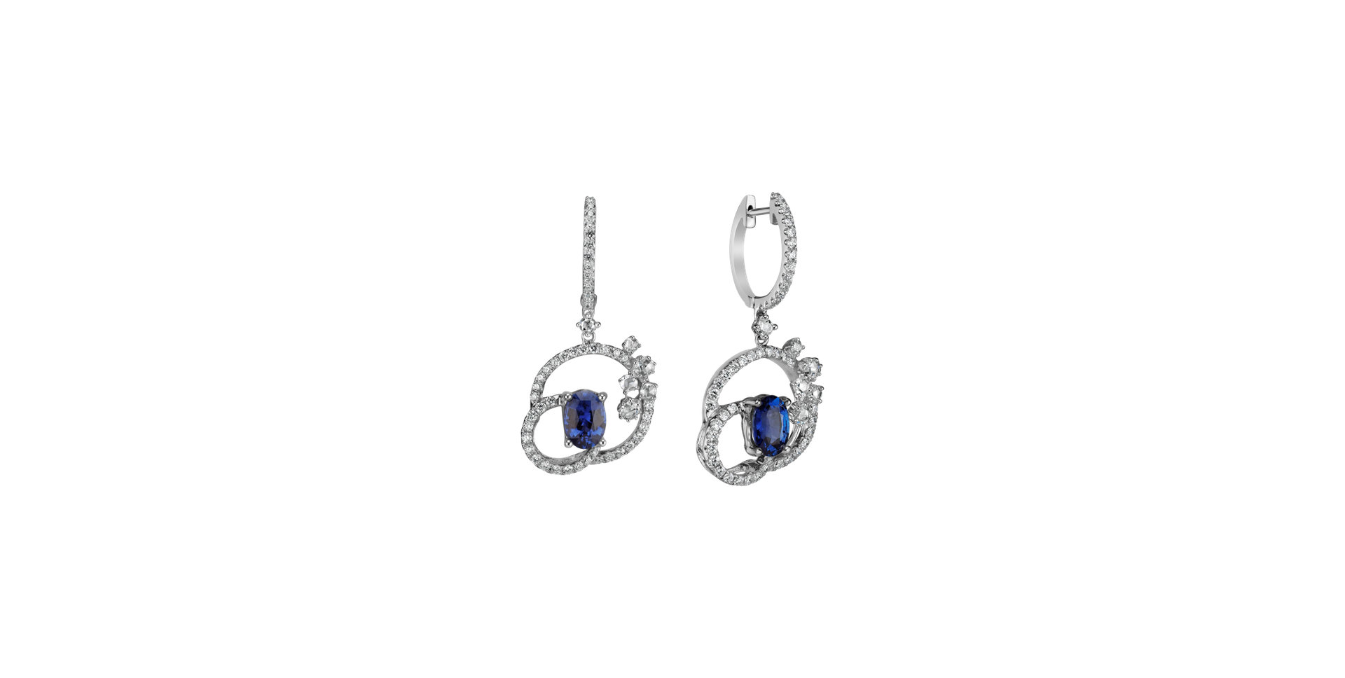 Diamond earrings with Sapphire Helga