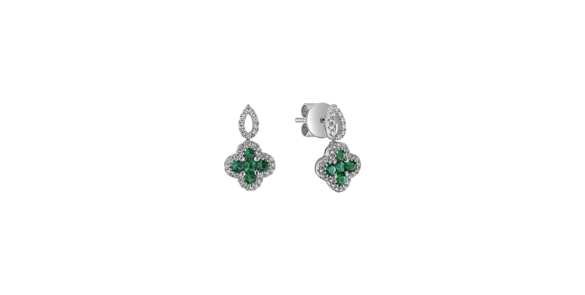 Diamond earrings and Emerald Celestial Luck