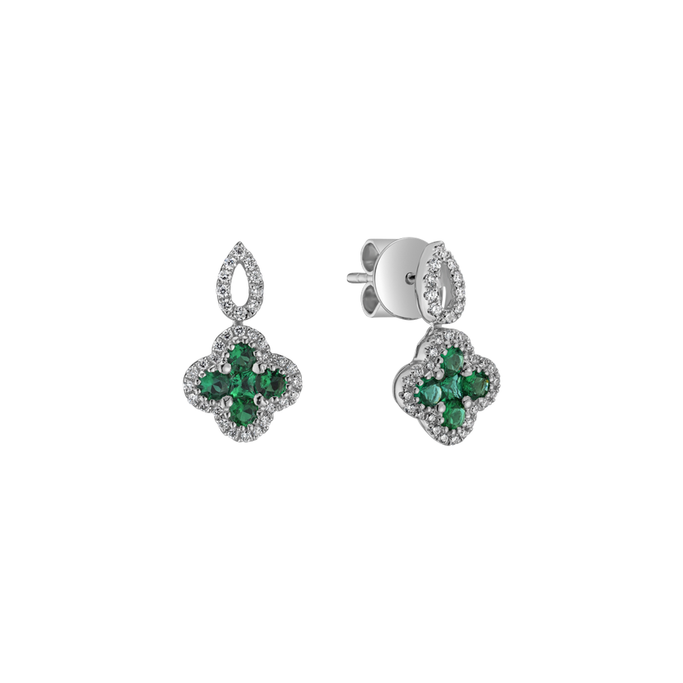Diamond earrings and Emerald Celestial Luck