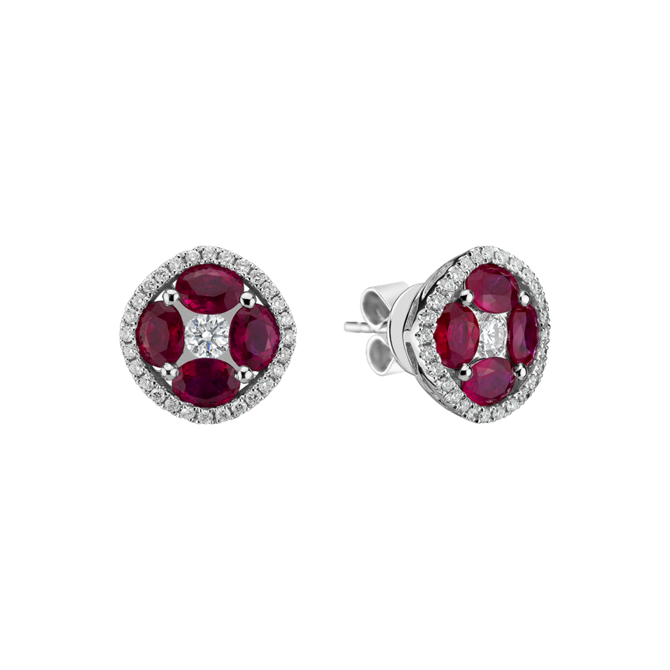 Diamond earrings and Ruby Red Queen