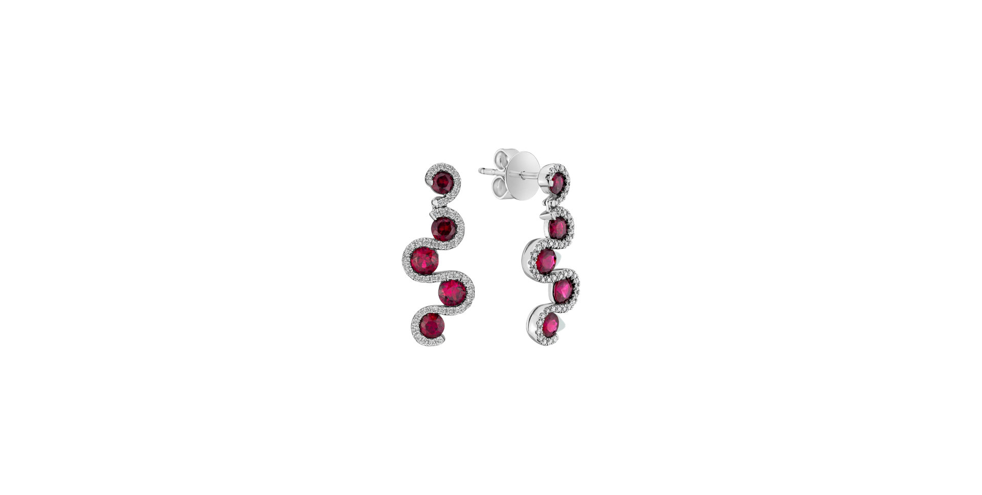 Diamond earrings with Ruby Ruby Pulse