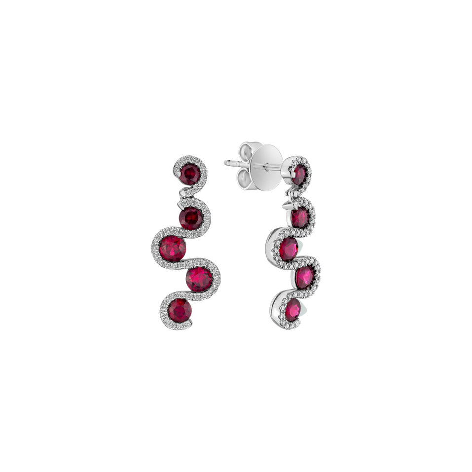 Diamond earrings with Ruby Ruby Pulse