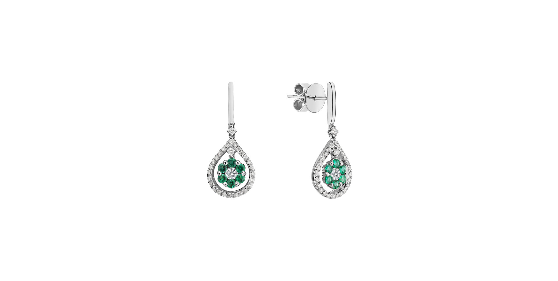 Diamond earrings and Emerald Juniper