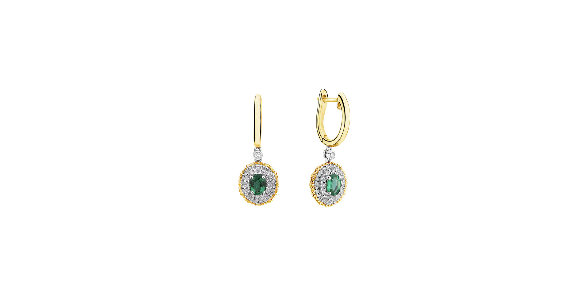 Diamond earrings with Emerald Spring Glow