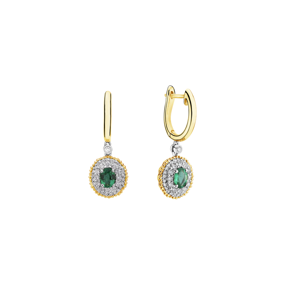 Diamond earrings with Emerald Spring Glow