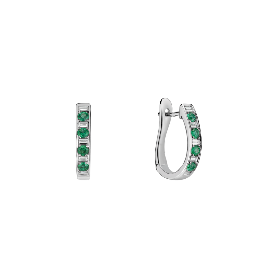 Diamond earrings and Emerald Catalina