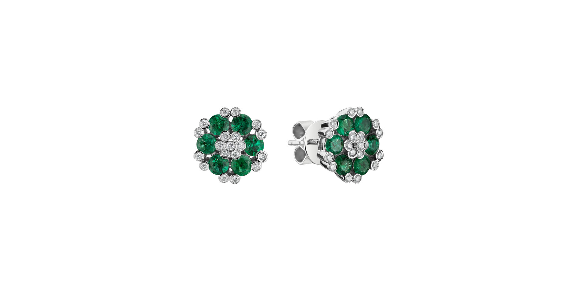 Diamond earrings and Emerald The Ruby Garden