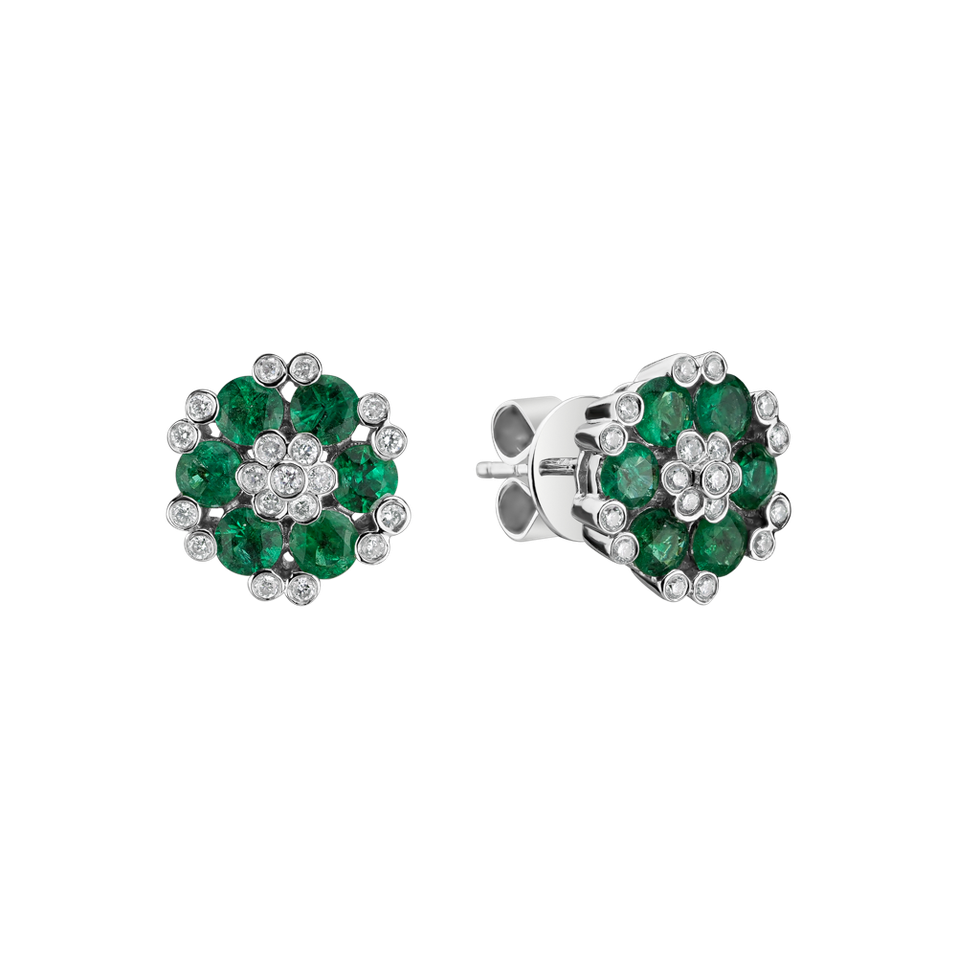 Diamond earrings and Emerald The Ruby Garden