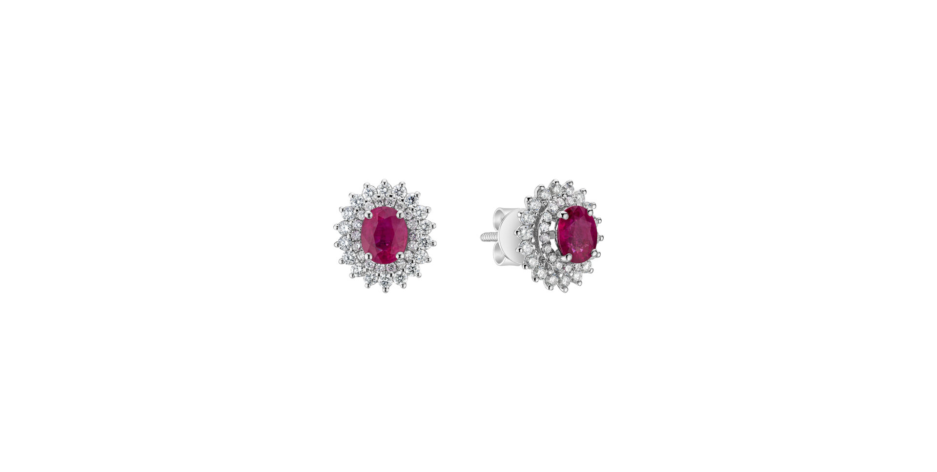 Diamond earrings with Ruby Noble Sacrifice
