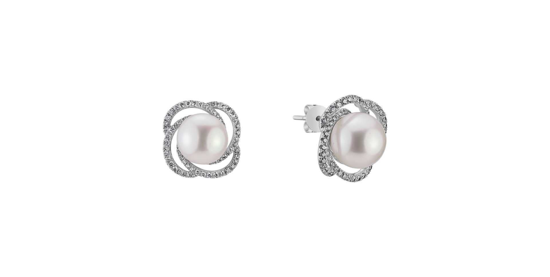 Diamond earrings with Pearl Pearly Glory