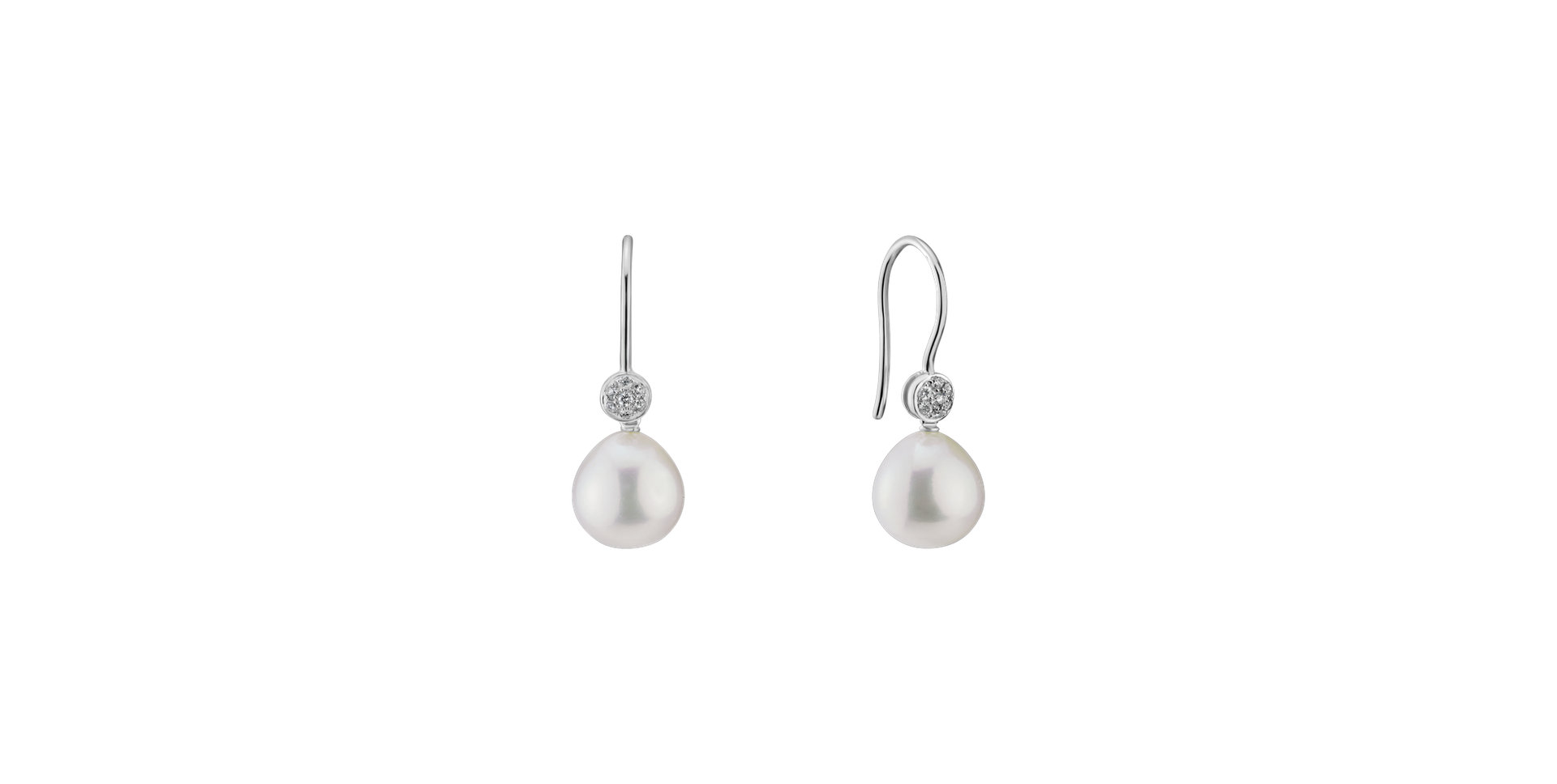 Diamond earrings with Pearl Sacred Oasis