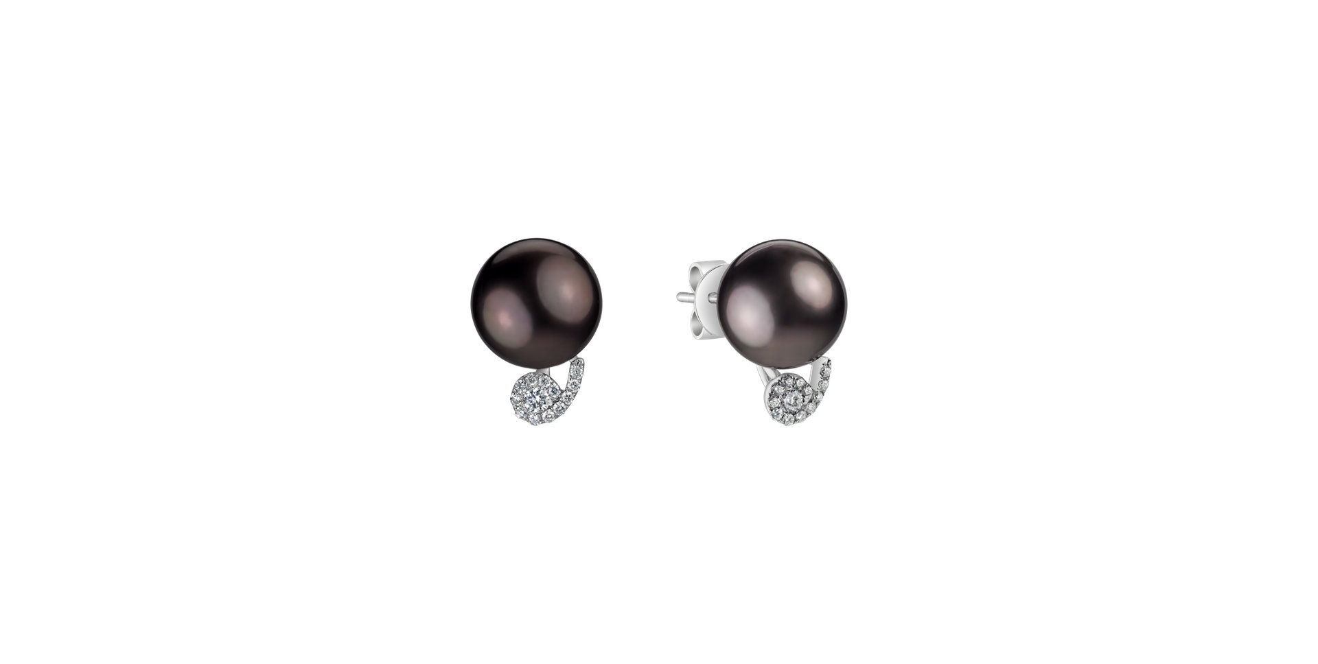 Diamond earrings with Pearl Nameless Ocean